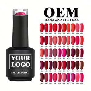 Kit de vernis gel UV personnalisable OEM 3 étapes sans HEMA 15ml, vernis à ongles gel soak-off avec lampe LED, pour usage artistique, conditionné en bouteille - Product Image 1