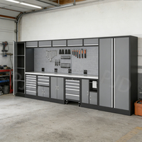Système d'armoires de travail en métal, chariot à outils mobile modulaire de 72 pouces, armoire à outils pour réparation automobile, combinaison d'armoires de rangement