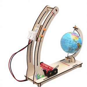 Experimento Científico DIY, Modelo de Demostración del Cambio de Día y Noche de la Tierra, Proyecto Científico de Madera Hecho a Mano para Niños, Funciona con Batería - Product Image 1