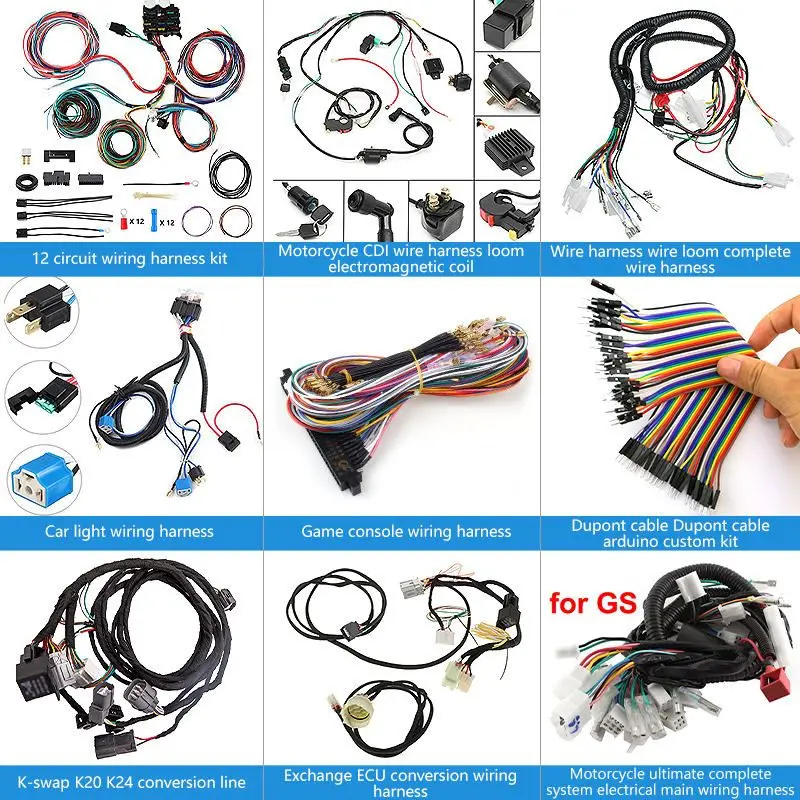 Custom wire harness motorcycle automotive wiring harness car cable assembly