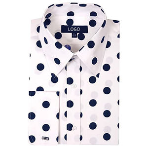 Camicia da uomo a maniche lunghe con polsini alla francese, stampa a pois, 100% cotone, motivo a pois grandi, 2022 - Product Image 2