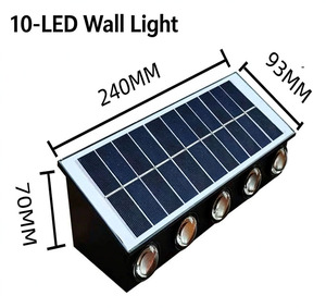 Lámpara de Pared LED Solar para Exteriores, Impermeable, con Luz Arriba y Abajo, para Jardín, Camino, Patio, Exterior - Product Image 2