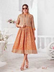 Cápsula de rayón pesado de estilo moderno, bonito diseño, trabajo impreso, Kurti, chaqueta, distribuidor y distribuidor indio - Product Image 4