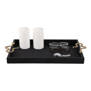 Vassoio Decorativo con Manici a Forma di Serpente per Centrotavola, Vassoio Rettangolare Nero per Servire - Product Image 2