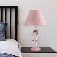 Abat-jour en tissu pour lampe de chevet, chambre à coucher, hôtel, bureau, chambre d'enfant, décoration de la maison en résine, lampe de table ange Cupidon