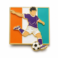 2026 Personalisierter Fußballspieler-Action-Anstecker aus Weichemaille, Gesichtsloser Fußballspiel-Pose-Metall-Reversnadel-Anstecker, Großhandel Hutnadel-Geschenk