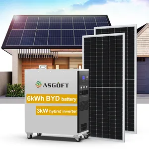 6kWh 오프 그리드 휴대용 발전소 올인원 3kw 자동차 드론 충전 lifepo4 하이브리드 인버터 태양 에너지 저장 시스템