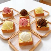 Juguete Antiestrés de PU con Forma de Tostada de Helado, Modelo de Comida Ultra Suave de Levantamiento Lento, Regalo Unisex para Niñas