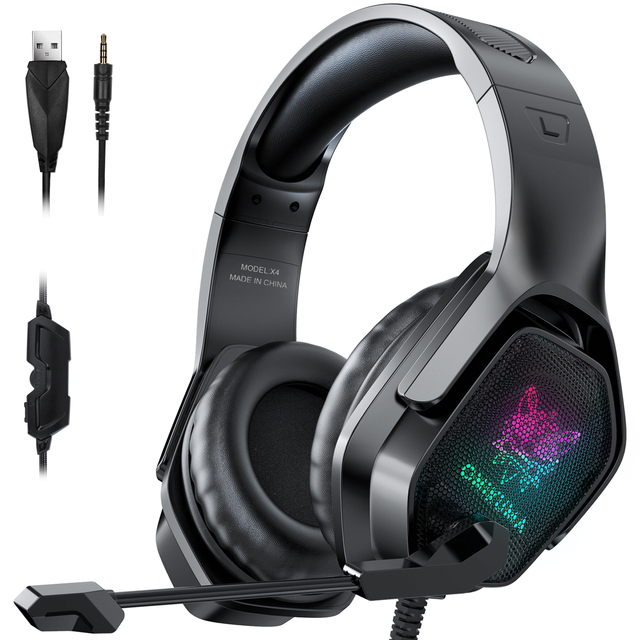 Overseas Warehouse Onikuma X4 Computer Stereo Gaming Headphones With Mic LED Light Game Auriculares Wired Headset for PC Game