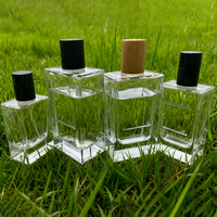 Flacons de parfum en verre noir rectangulaires vintage de luxe personnalisés, 30 ml, 50 ml, 100 ml, impression d'écran, vaporisateur portable, vide, facile à ouvrir