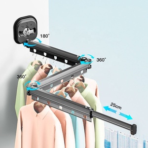<span class=keywords><strong>Tendedero</strong></span> Plegable y Extensible <span class=keywords><strong>de</strong></span> <span class=keywords><strong>Pared</strong></span> Estante <span class=keywords><strong>de</strong></span> Secado <span class=keywords><strong>de</strong></span> Ropa Retráctil para Interiores <span class=keywords><strong>de</strong></span> Aluminio para el Hogar y la Lavandería - Product Image 4