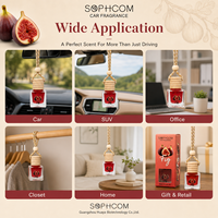 Diffuseur de parfum pour voiture suspendu 8ml en verre avec bouchon en bois, diffuseur d'huiles essentielles pour rétroviseur, rafraîchisseur d'air naturel, cadeau