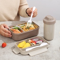 Boîte à bento étanche pour adultes, boîte à lunch en acier inoxydable 304 avec compartiments, sans BPA, passe au lave-vaisselle, pour le bureau et l'école