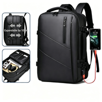 Sac à dos pour ordinateur portable extensible de 16 pouces, durable, imperméable, en Oxford, avec port USB, sac à dos de voyage portable pour étudiants