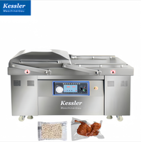 Máquina de Envasado al Vacío Eléctrica Automática de Doble Cámara Kessler DZ-800/2SB, Selladora de Alimentos Comercial de Acero Inoxidable 304, 380V