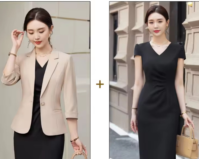 Blazer color albicocca + Gonna nera