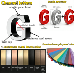 Enseigne lumineuse LED 3D en acier inoxydable 304 antirouille pour extérieur, idéale pour les magasins de tabac et les devantures de commerce - Product Image 4