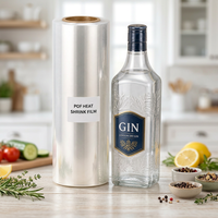 Film rétractable POF ultra-transparent en gros d'usine, taux de rétraction supérieur, perforé, livraison rapide pour l'emballage de bouteilles de bière artisanale