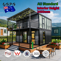 Casa Modular de Lujo de 2 Pisos, Estándar AU, de Alta Calidad, Prefabricada, Expandible, Tipo Contenedor, de 20 pies, para Jardín