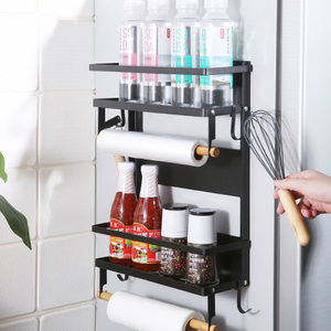 Siyah kutu ambalaj ile kaliteli karbon çelik manyetik baharat rafı mutfak kullanımı için iyi manyetize raf buzdolabı depolama için - Product Image 4