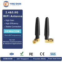 Antenne WiFi double bande 2,4 GHz 5,8 GHz 12 dBi à gain élevé omnidirectionnelle verticale en caoutchouc fileté pour routeur AP OEM