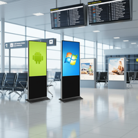 Kiosque d'affichage publicitaire intérieur avec écran tactile 55 pouces, lecteur multimédia, panneau IPS, CMS intégré, support au sol, Wi-Fi