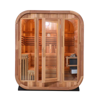 Sauna à vapeur traditionnel moderne en cèdre rouge pour 3 à 4 personnes, pour l'extérieur, avec vapeur constante