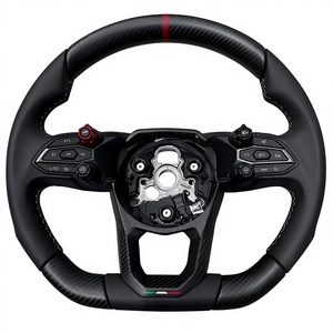 Volant en fibre de carbone pour Lamborghini Urus avec modification en cuir Rose Madder - Product Image 1