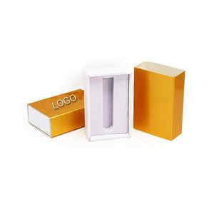 Custom <b>Printed</b> Logo Folding Black Slide Drawer Childproof 0.5ml 1.0ml Cartridge <b>Packaging</b> Boxes With Clear Window - Product Image 2