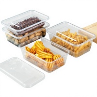 Boîte à lunch jetable de style minimaliste avec logo sérigraphié, ensemble de couverts, conteneur à emporter, boîte bento rectangulaire en plastique de qualité alimentaire