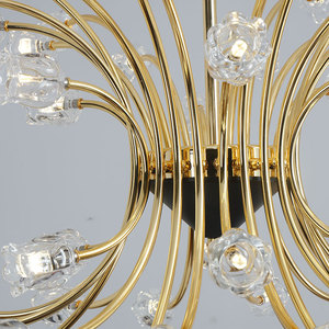 Intérieur fleur <span class=keywords><strong>rose</strong></span> en forme de verre lampe de lustre de luxe de banquet de fête de mariage villa pendentif lumière - Product Image 6