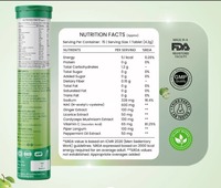 Tabletas Efervescentes para Desintoxicación Pulmonar OEM, Apoyo Respiratorio, Extractos Herbales, Sabor a Manzana Verde, Uso en Adultos, Sin Azúcar, Apoyo Inmunológico