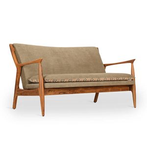 Canapé lounge 2 places en teck moderne avec coussins de qualité supérieure pour intérieur, extérieur, patio, balcon, jardin et salon. - Product Image 3