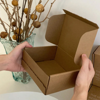 Boîte d'Expédition en Carton Kraft Brun Personnalisée avec Bande Adhésive Détachable, Boîte d'Envoi, Emballage de Boîtes à Fermeture Éclair Livrée à Plat