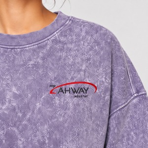 Nueva Sudadera de Mujer con Lavado Ácido, Algodón y Felpa, Puños Acanalados, Hombros Caídos, Estilo Urbano, Moda - Product Image 6