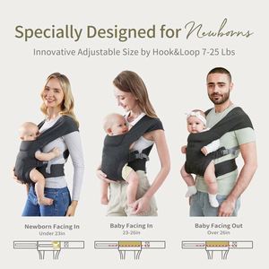 Muestra Gratuita de Portabebés, Portabebés Ergonómico, Portabebés Envolvente (7-25lbs), con Cierre de Velcro para una Ajuste Fácil, Tela Suave - Product Image 3