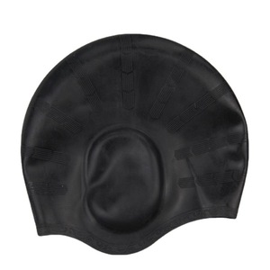Bonnet de bain en silicone unisexe, protection des oreilles, couleur unie, pour la natation - Product Image 5