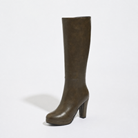 Bottes hautes QUEENIGMA tendance et confortables pour l'hiver, grises, à plateforme, talon épais très haut, fermeture éclair latérale, grandes tailles, personnalisables