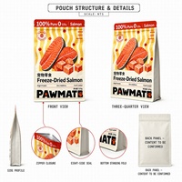 Sachet personnalisé pour aliments pour animaux de compagnie, haute barrière, refermable avec fermeture éclair, sac composite pour l'emballage de croquettes pour chiens et chats