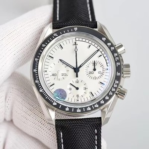 Nouvelle Arrivée Montre-Bracelet Mécanique de Luxe pour Homme Cadran Noir et Blanc Bracelet en Nylon Noir Chronographe Tachymètre Étanche Lumineux 2026 - Product Image 2