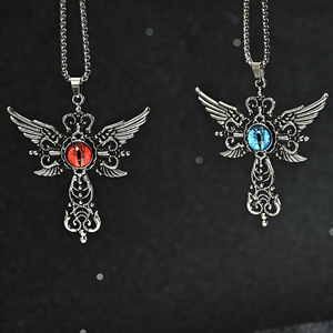 Pendentif Ailes d'Oeil du Diable, Bijou Créatif, Collier Croix Ailes du Diable - Product Image 2