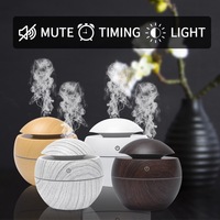 Diffuseur d'huiles essentielles intelligent USB pour la maison avec logo personnalisé, humidificateur d'air ultrasonique avec lumières LED à effet bois