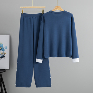 Ensemble deux pièces décontracté et polyvalent pour femme, style jeune, à manches longues et coupe ample, idéal printemps/automne, inspiré des <span class=keywords><strong>influenceuses</strong></span> transfrontalières. - Product Image 2