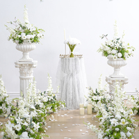S-A8953 2 pièces Décoration de table Delphinium blanc et verdure, fleurs pour allée, accessoires pour événements et fêtes