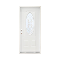 Porte d'entrée panoramique en fer et verre pré-assemblée Onda FDS, design artisanal, prévention des incendies, isolation acoustique pour usage commercial