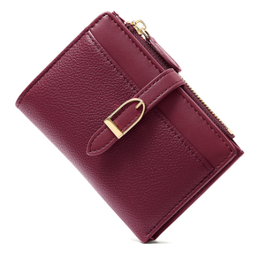 Portefeuille court en cuir PU haut de gamme à deux volets avec clip simple et multifonctionnel - Product Image 4