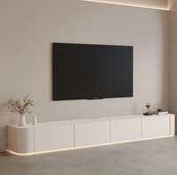 Nouvelle Arrivée 2026 Meuble TV Style Crème Kaki Éclairé, Meuble TV Moderne de Luxe pour Salon, Prix de Gros