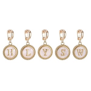 Cierre de colgante Dinle Letter, chapado en oro de 18K, aleación, accesorio de joyería DIY, tamaño pequeño, para collar de perlas, para mujer - Product Image 4