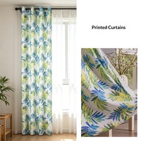 Rideaux occultants exclusifs transfrontaliers en polyester à motif floral pastoral, à passe-tringles, perforés, finis, fournis directement par l'usine source
