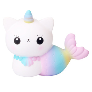 Jouet anti-stress mignon licorne sirène chat pour enfants, décoration de bureau, accessoire photo - Product Image 1